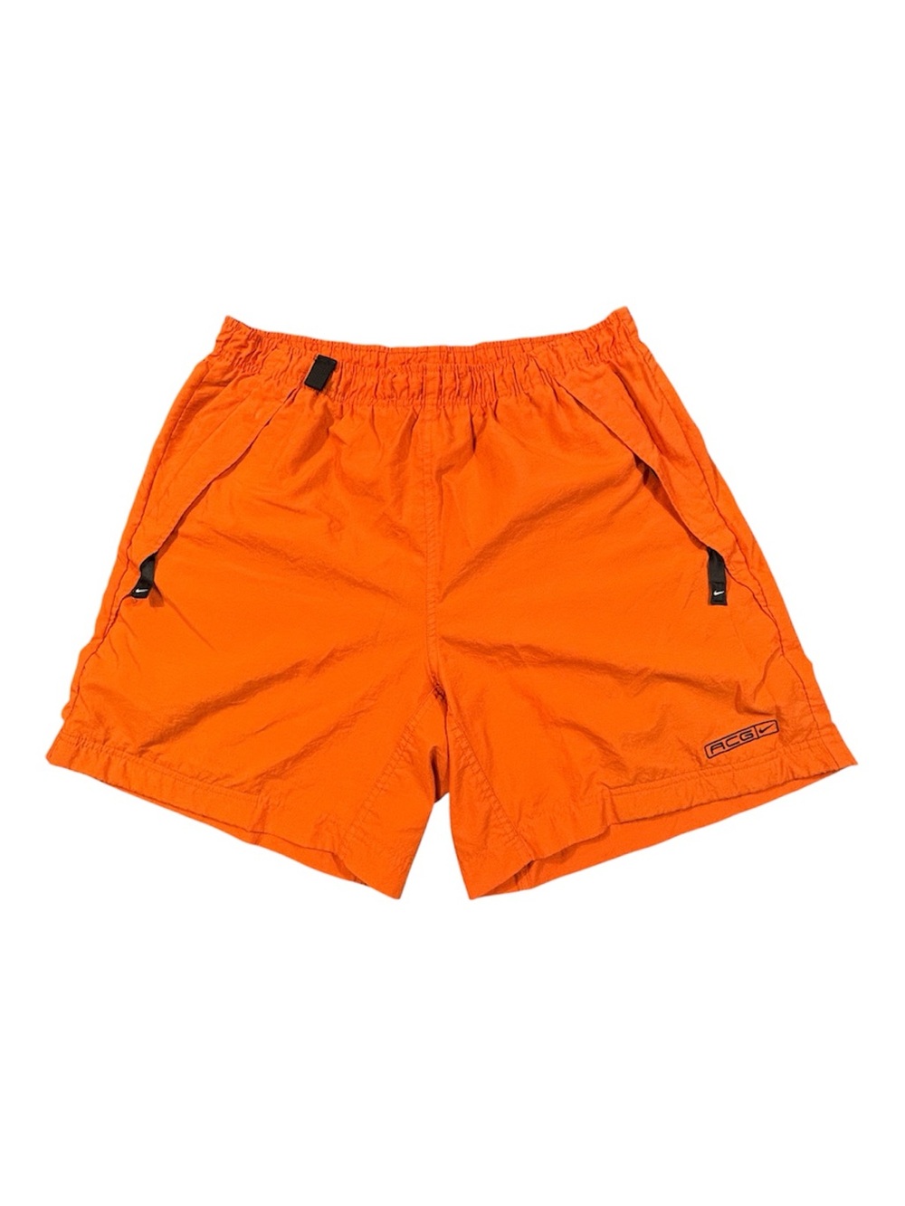 Nike ACG Vintage 90s Nylon Shorts Mens XL Orange Gorpcore Mesh Lined Hiking Swim